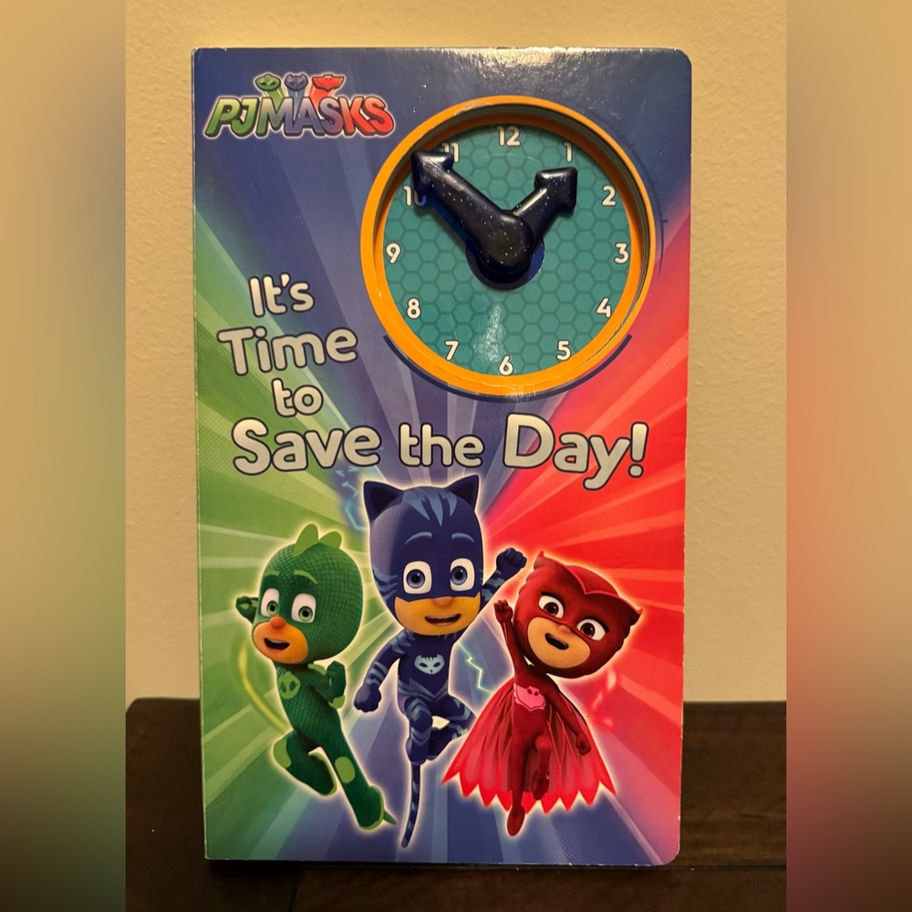 PJ Masks Hard Cover Book with Movable Clock - Bring the story to life